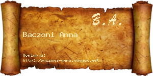 Baczoni Anna névjegykártya